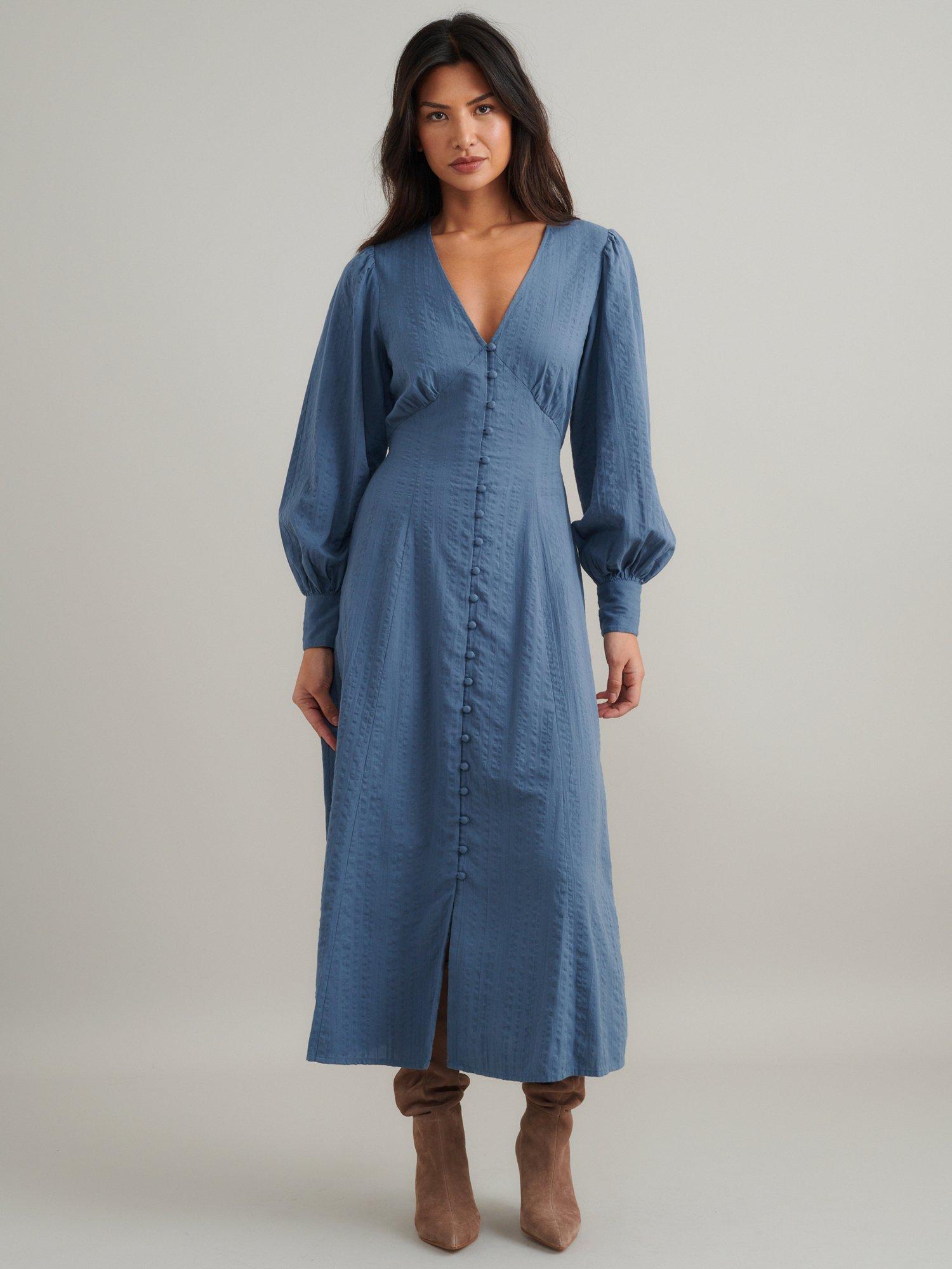 Product image 2 of 5, which shows Nobody's Child Shannon Midi Dress, Blue, 6