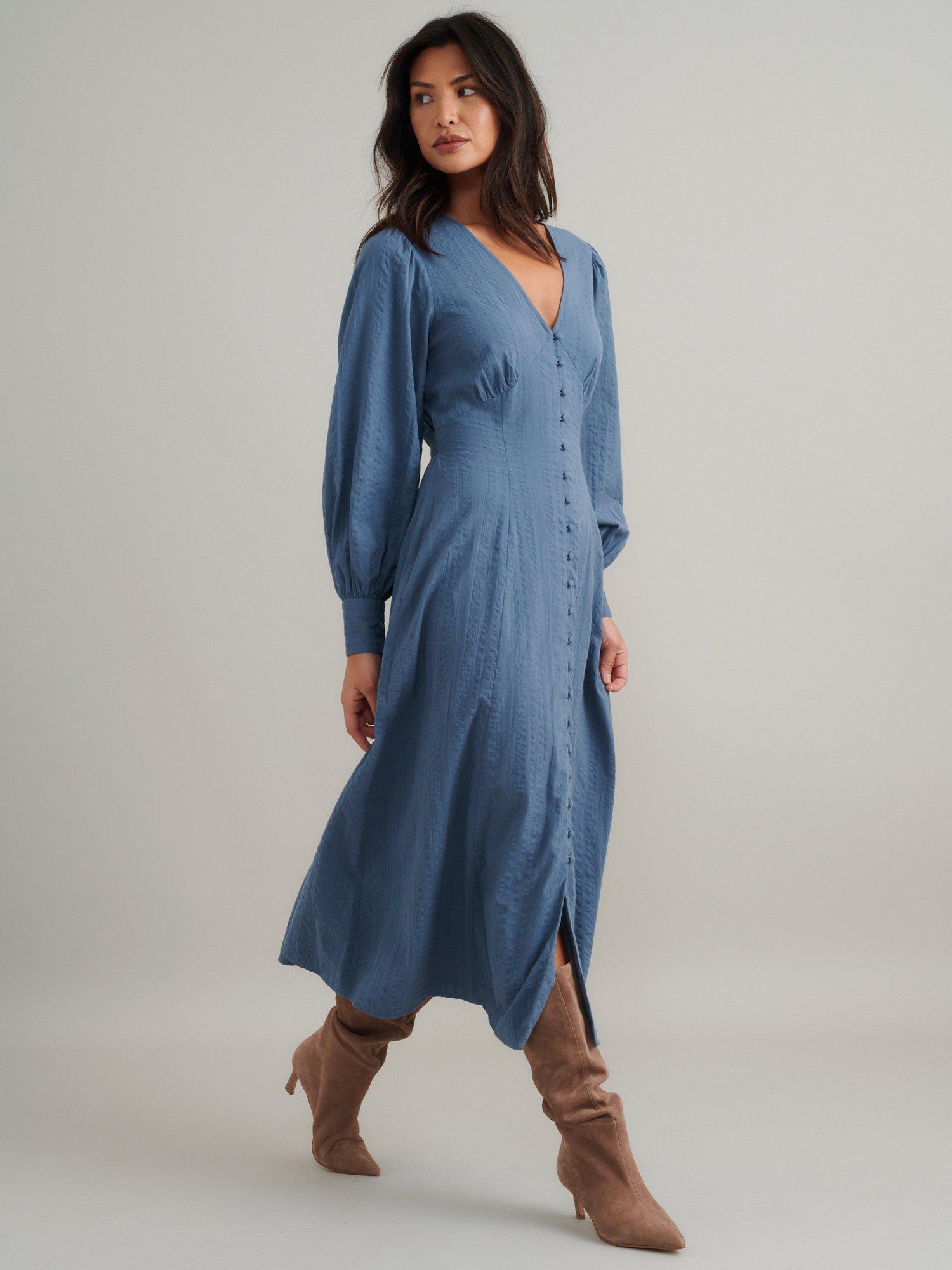 Product image 3 of 5, which shows Nobody's Child Shannon Midi Dress, Blue, 6