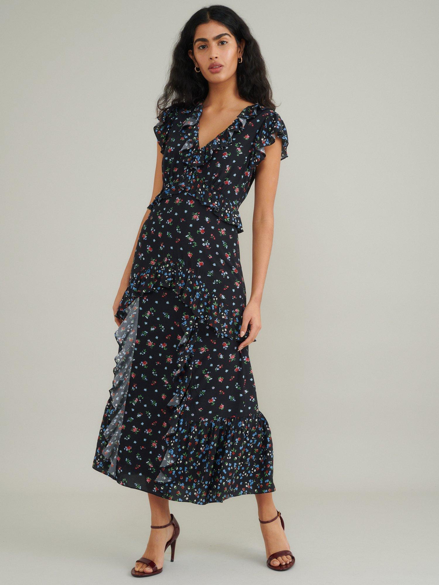 Product image 1 of 5, which shows Nobody's Child Suvi Floral Midi Dress, Multi, 6