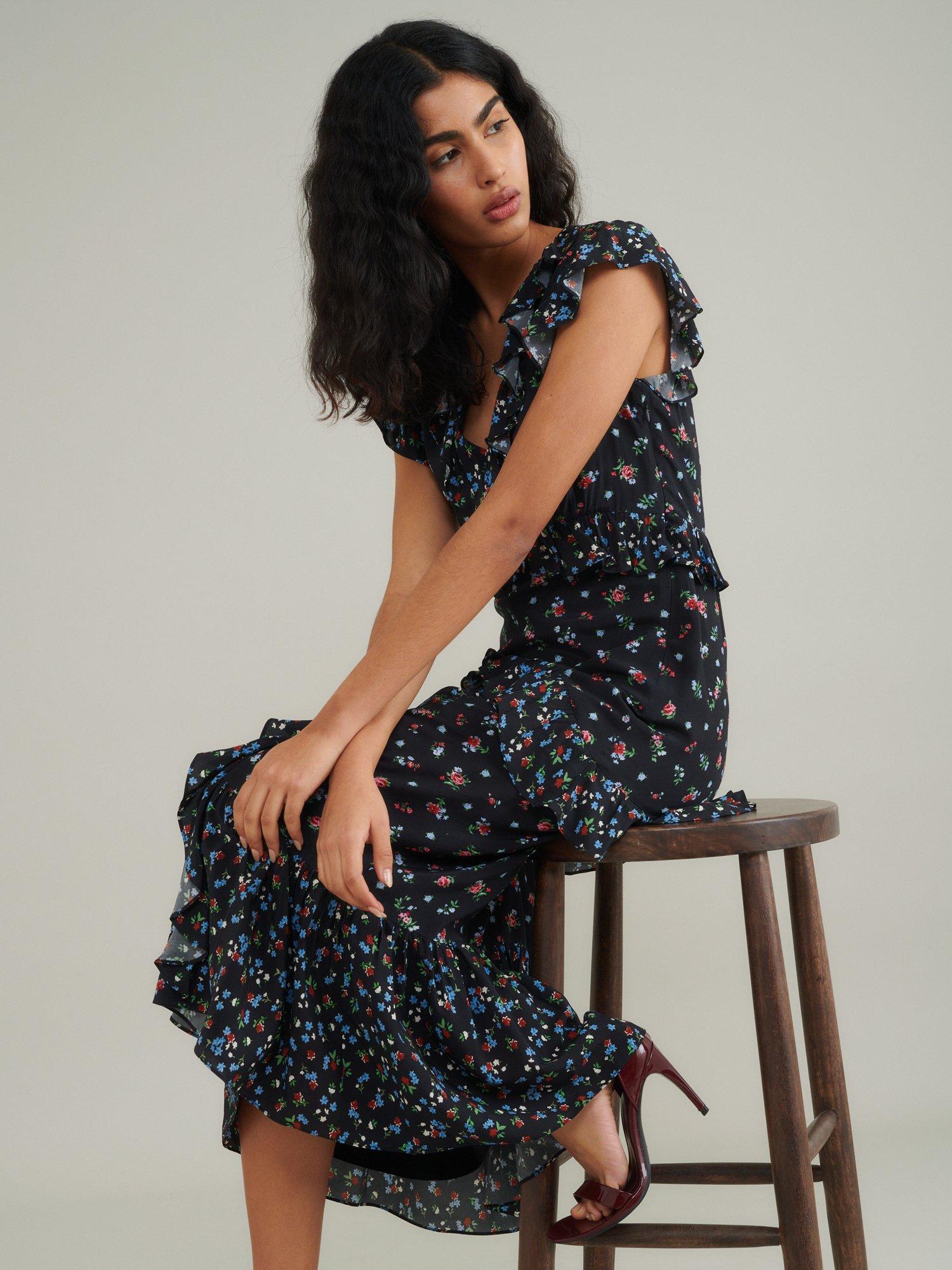 Product image 3 of 5, which shows Nobody's Child Suvi Floral Midi Dress, Multi, 6