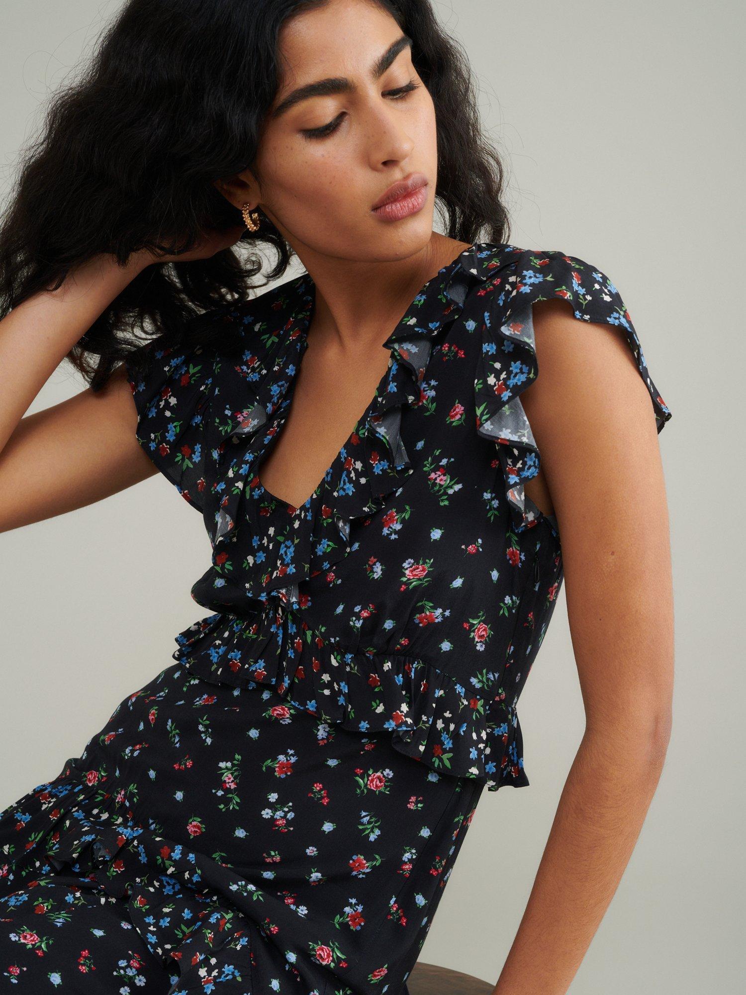 Product image 4 of 5, which shows Nobody's Child Suvi Floral Midi Dress, Multi, 6