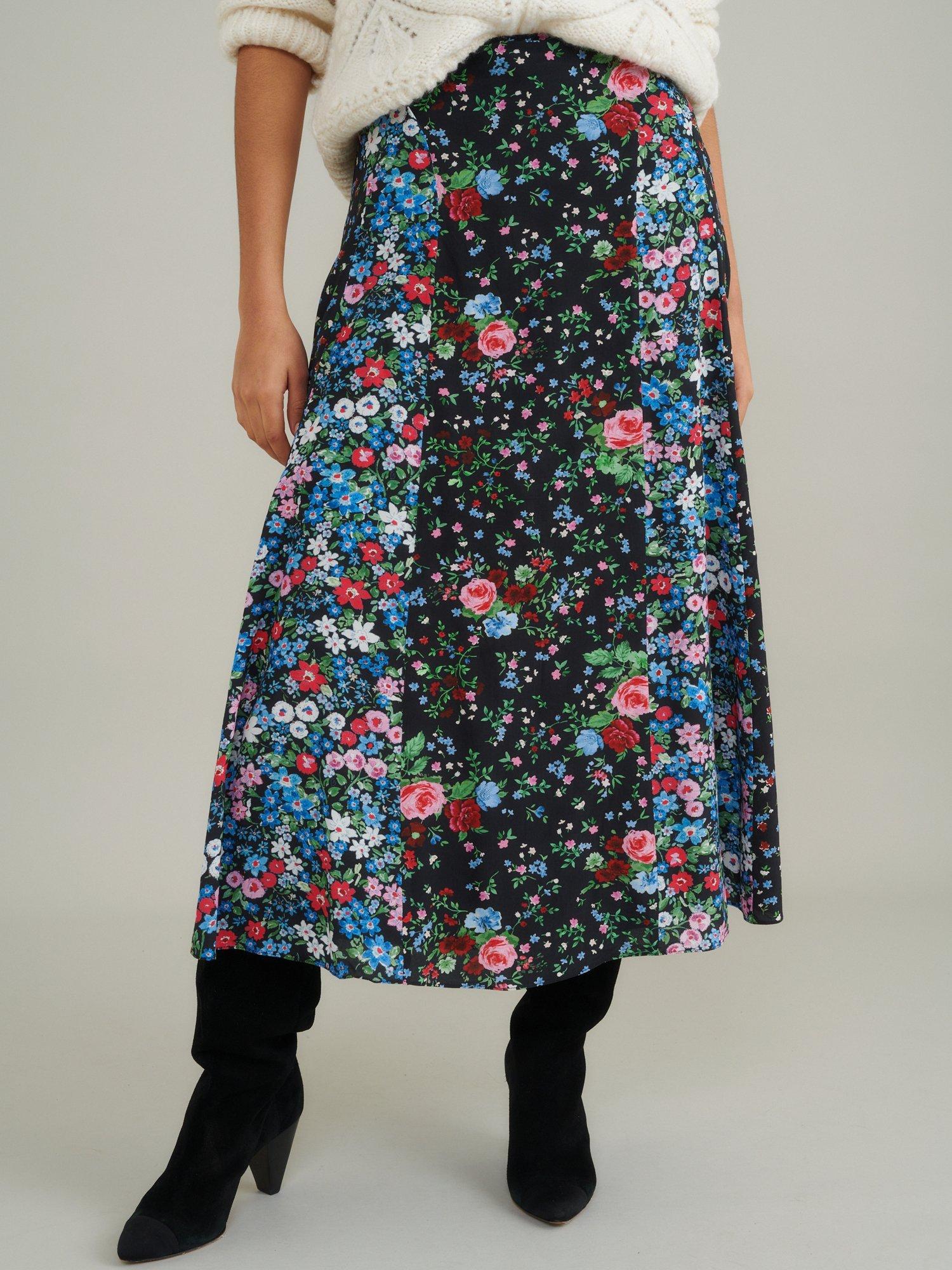 Product image 1 of 5, which shows Nobody's Child Dido Floral Panel Skirt, Multi, 8