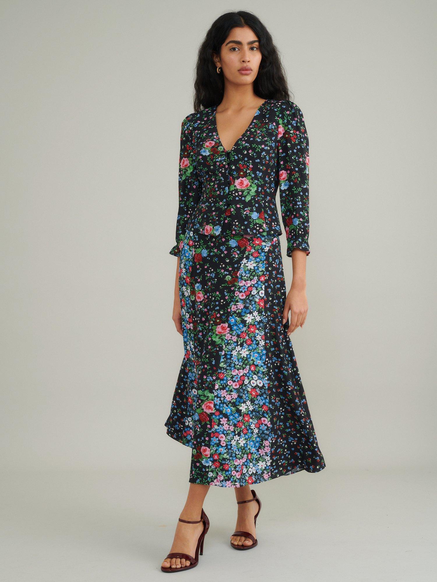 Product image 2 of 5, which shows Nobody's Child Dido Floral Panel Skirt, Multi, 8
