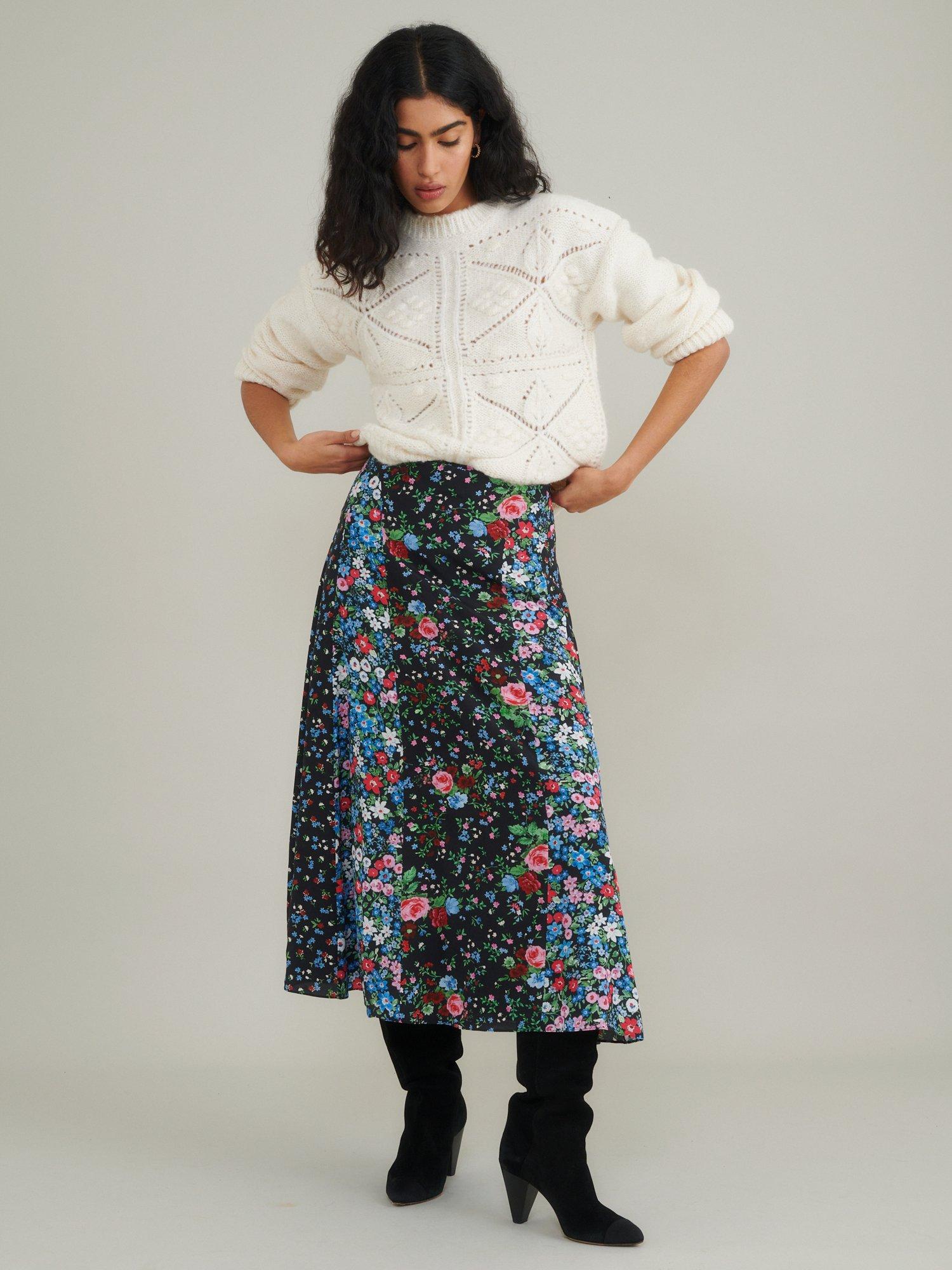 Product image 3 of 5, which shows Nobody's Child Dido Floral Panel Skirt, Multi, 8