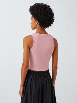 John Lewis ANYDAY Racerback Cropped Vest Top - view 2, Pink