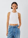 John Lewis ANYDAY Racerback Cropped Vest Top, White