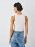 John Lewis ANYDAY Racerback Cropped Vest Top, White