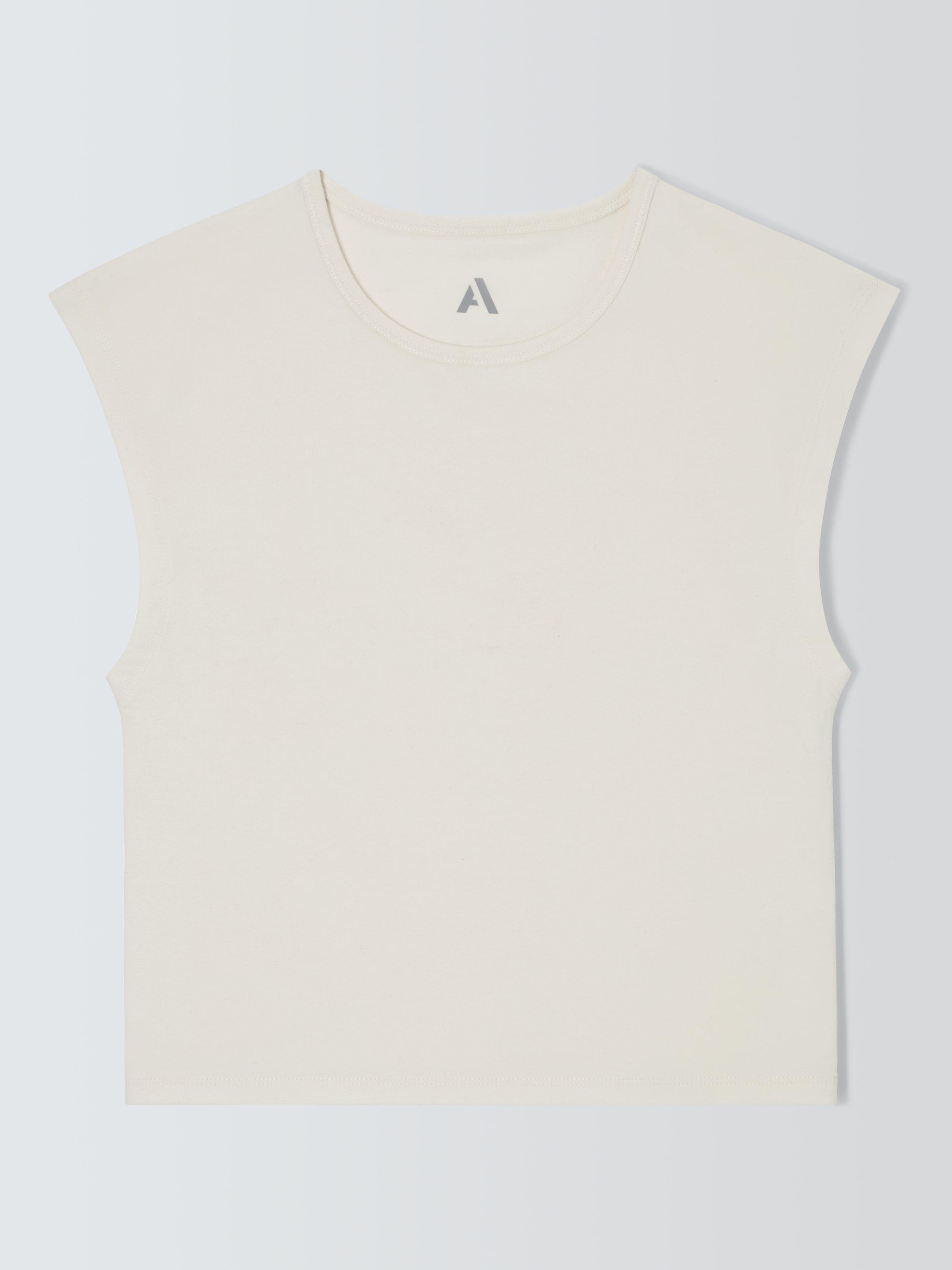 Product image 4 of 6, which shows John Lewis ANYDAY Racerback Cropped Vest Top, White, XS