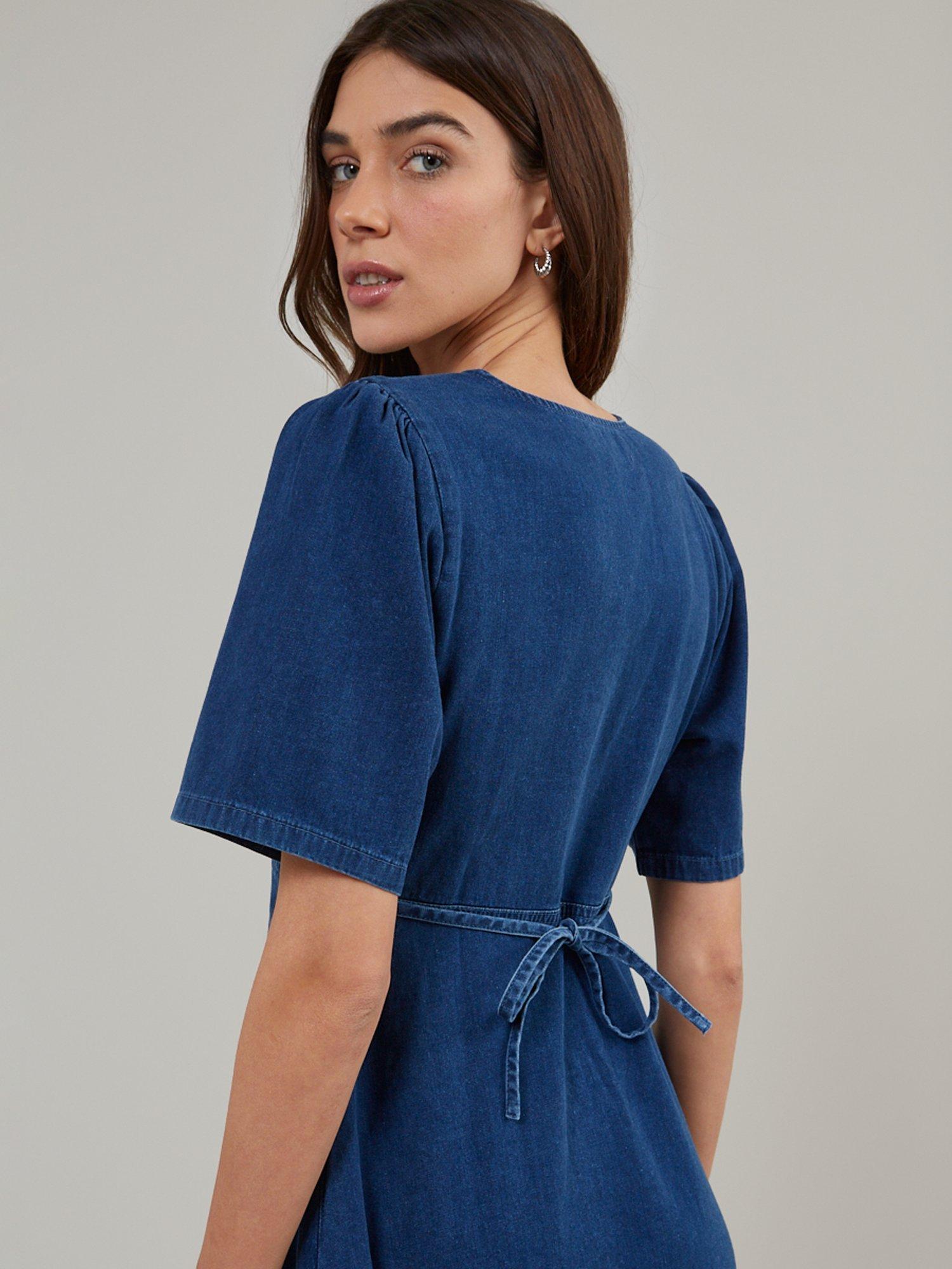 Product image 3 of 4, which shows Nobody's Child Shannon Pure Organic Cotton Denim Dress, Denim Blue, 6