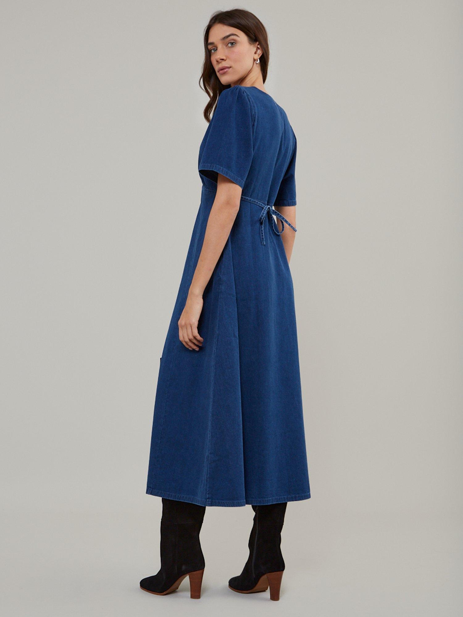 Product image 4 of 4, which shows Nobody's Child Shannon Pure Organic Cotton Denim Dress, Denim Blue, 6