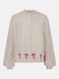 Fabienne Chapot Hester Puff Sleeve Fruit Embroidery Blouse, White/Multi