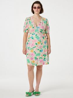 Fabienne Chapot Cleo Short Sleeve Floral Print Wrap Mini Dress, Multi, Multi