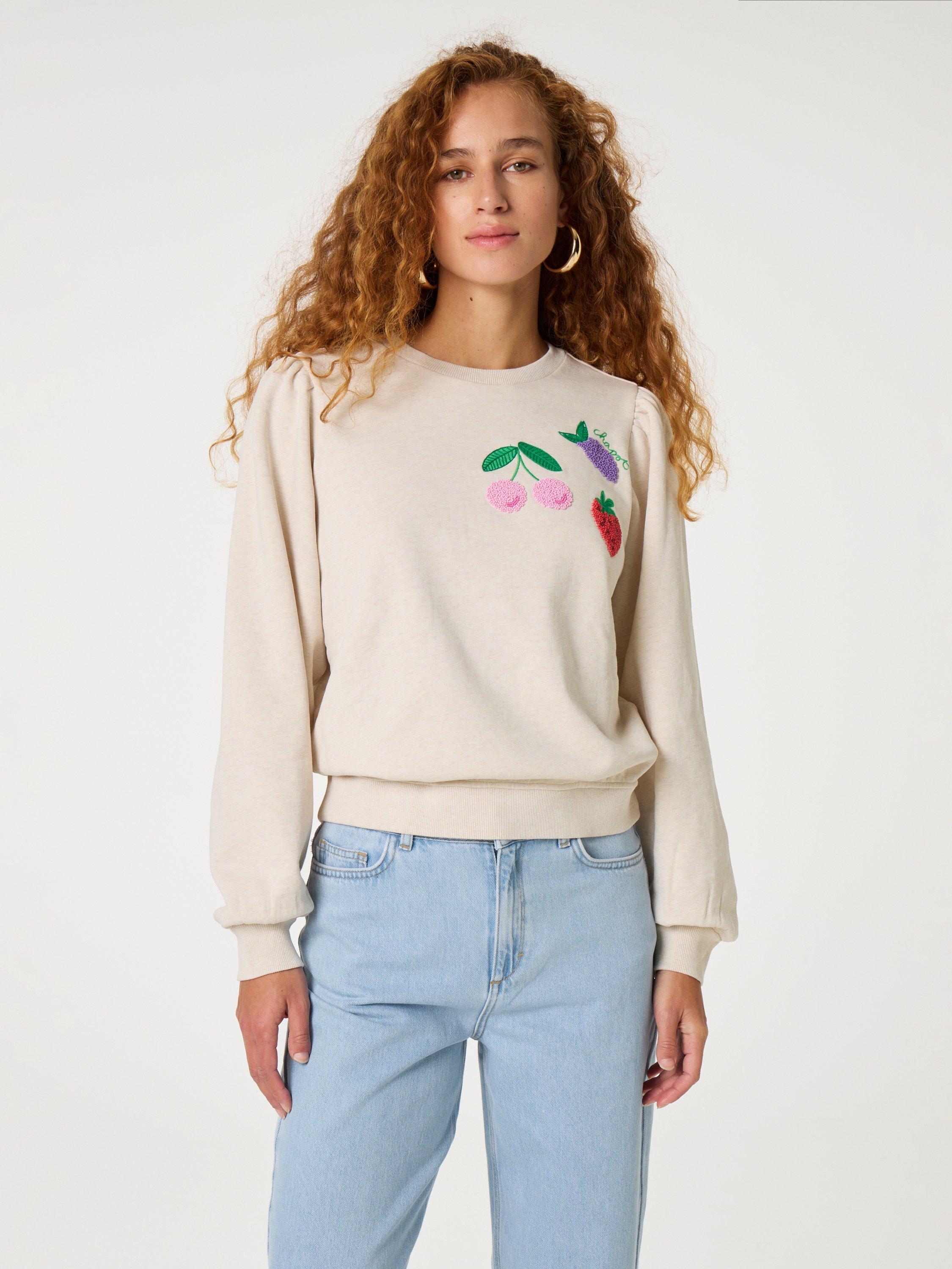Product image 1 of 4, which shows Fabienne Chapot Tina Fruit Pure Organic Cotton Sweater, Natural, XS