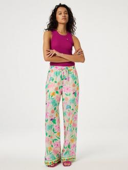 Fabienne Chapot Brent Floral Print Organic Cotton Blend Trousers, Multi, Multi