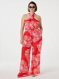 Fabienne Chapot Brent Organic Cotton Blend Floral Trousers, Warm White/Tropical