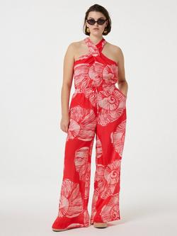 Fabienne Chapot Brent Organic Cotton Blend Floral Trousers, Warm White/Tropical, Warm White/Tropical