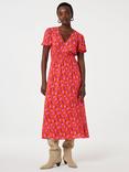 Fabienne Chapot Bonna Strawberry Print Midi Dress, Orange/Pink