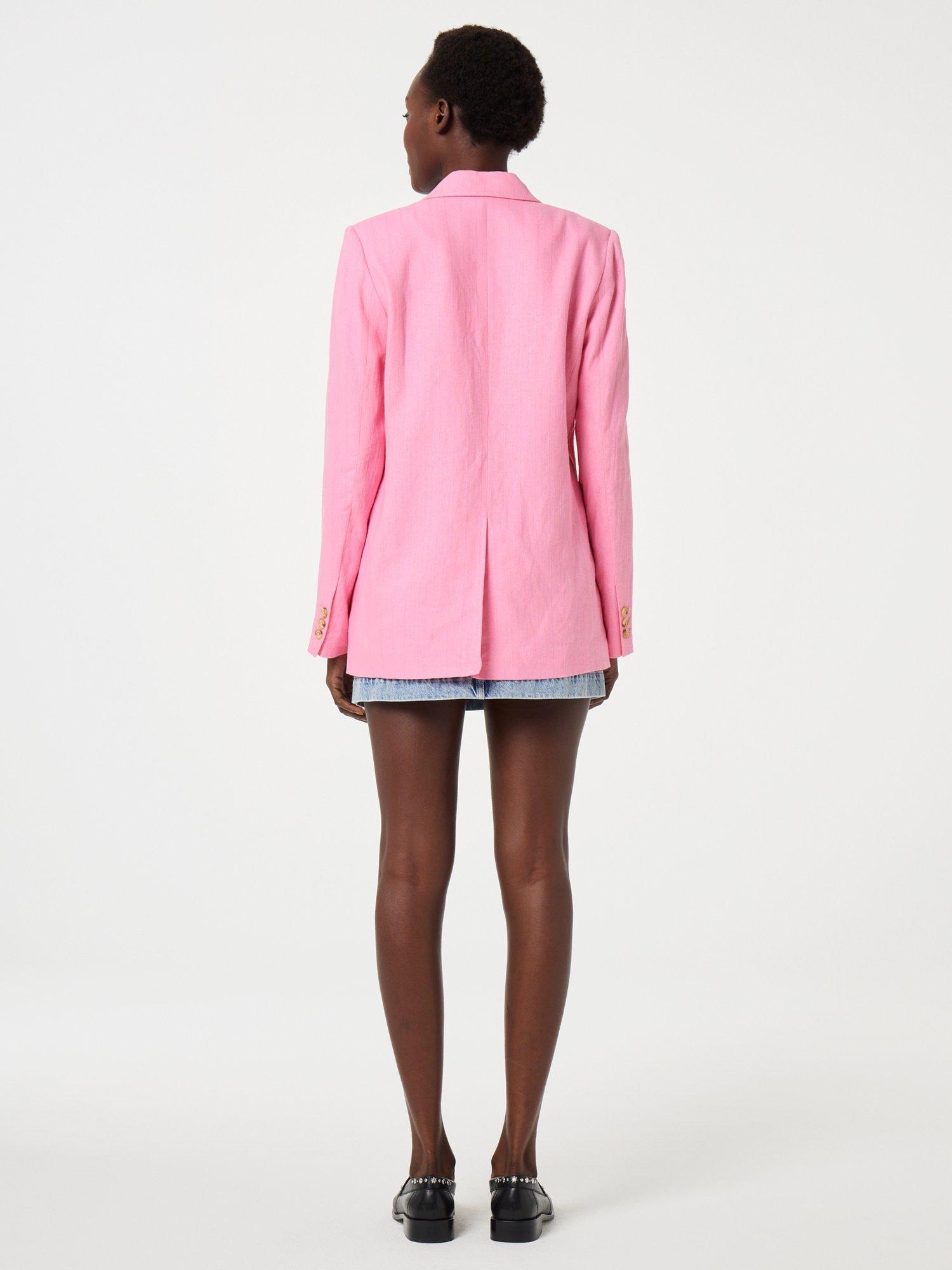 Product image 3 of 6, which shows Fabienne Chapot Reggy Linen Rich Blazer, Pink Glow, 34