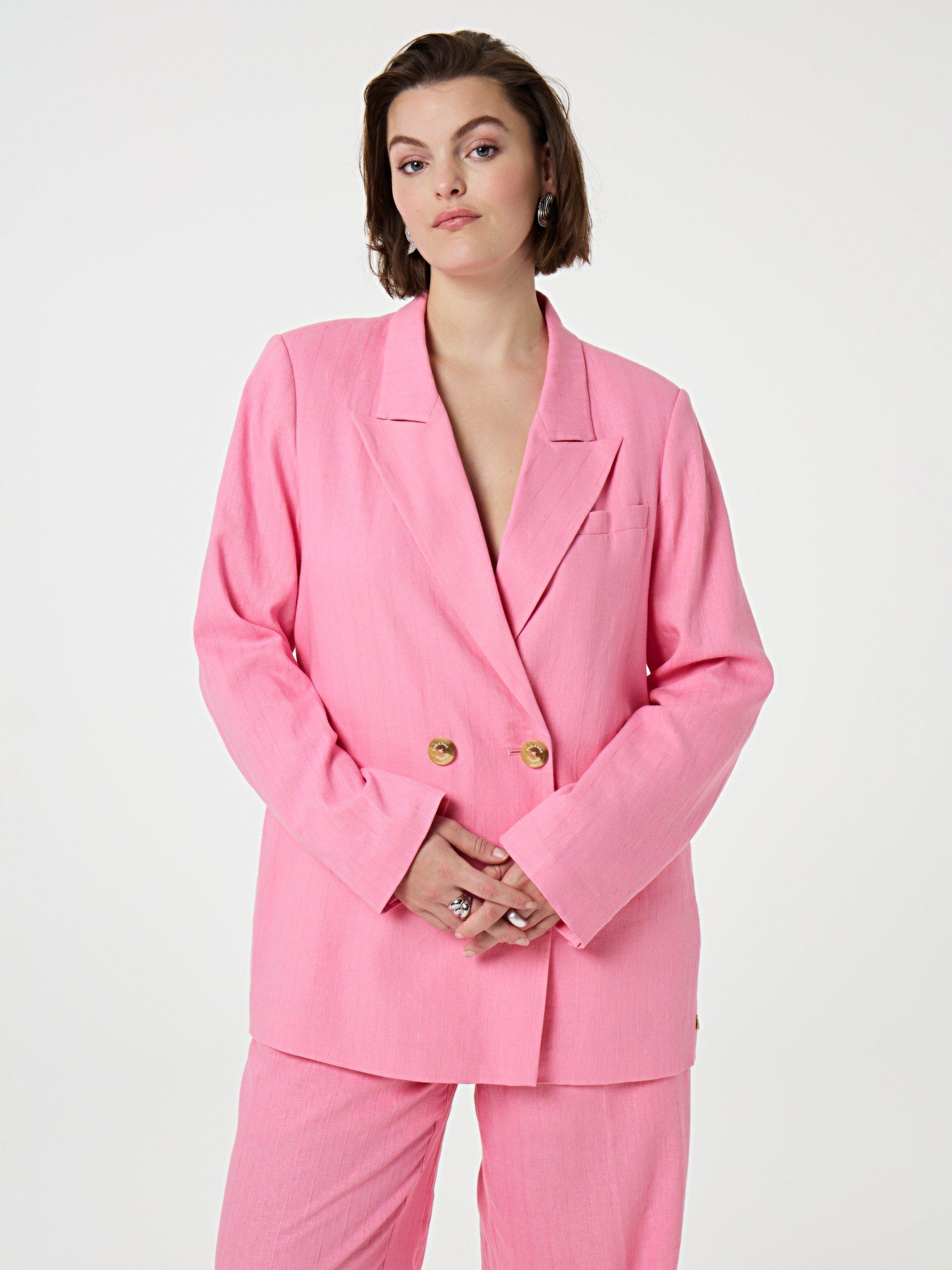 Product image 4 of 6, which shows Fabienne Chapot Reggy Linen Rich Blazer, Pink Glow, 34