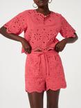 Fabienne Chapot Gioya Broderie Cotton Blend Shorts, Coral Pink