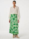 Fabienne Chapot Bobo Floral Print Straight Midi Skirt, Green/Multi