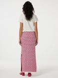 Fabienne Chapot Caro Striped Organic Cotton Crochet Midi Skirt, Pink/Cream