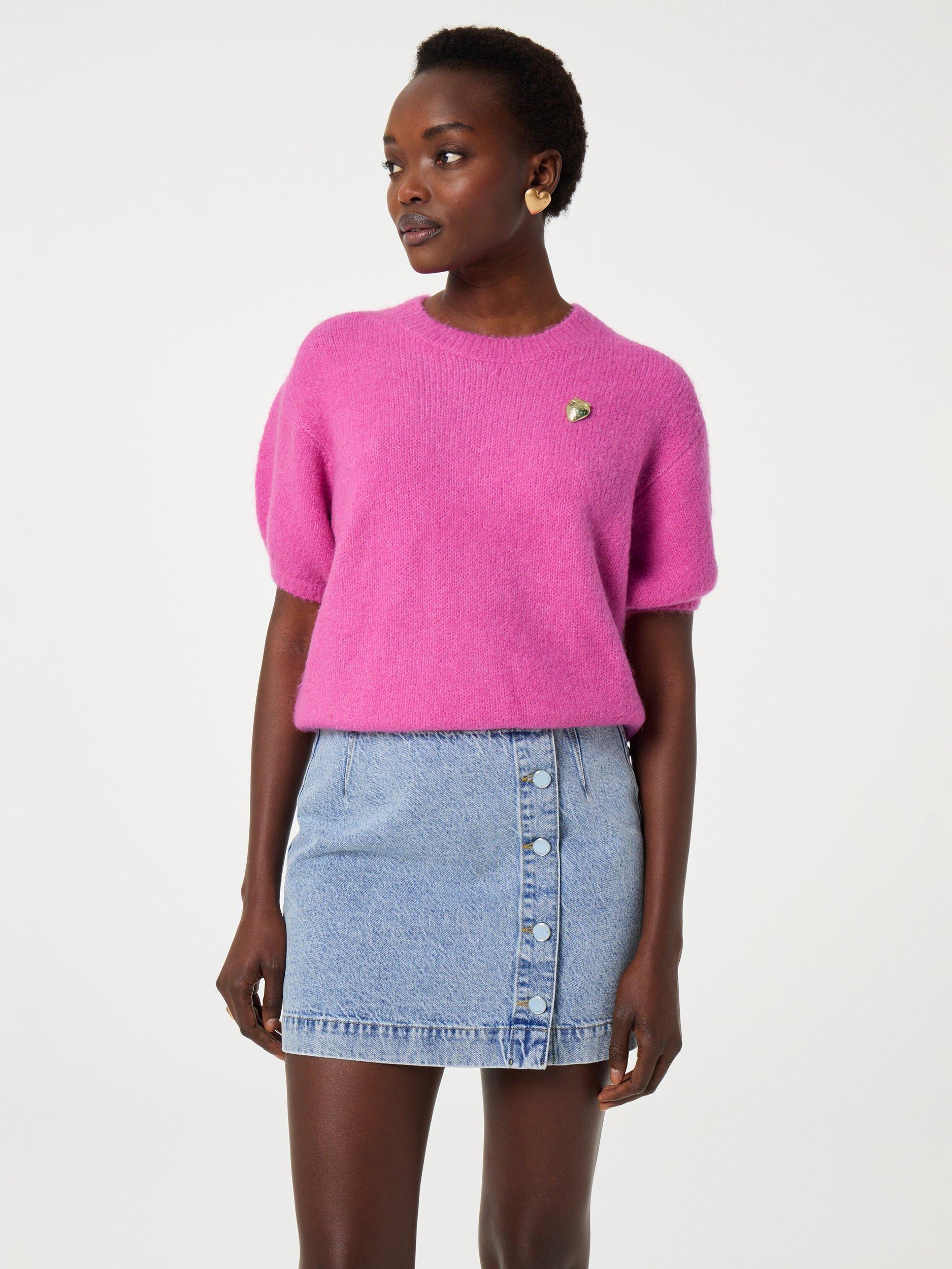 Product image 2 of 4, which shows Fabienne Chapot Jetta Strawberry Detail Jumper, Pink Dream, M