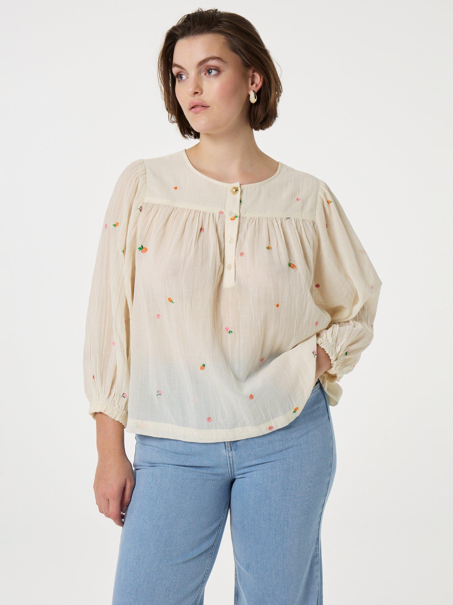 Product image 1 of 3, which shows Fabienne Chapot Bindi Embroidered Top, Cosy White, 42