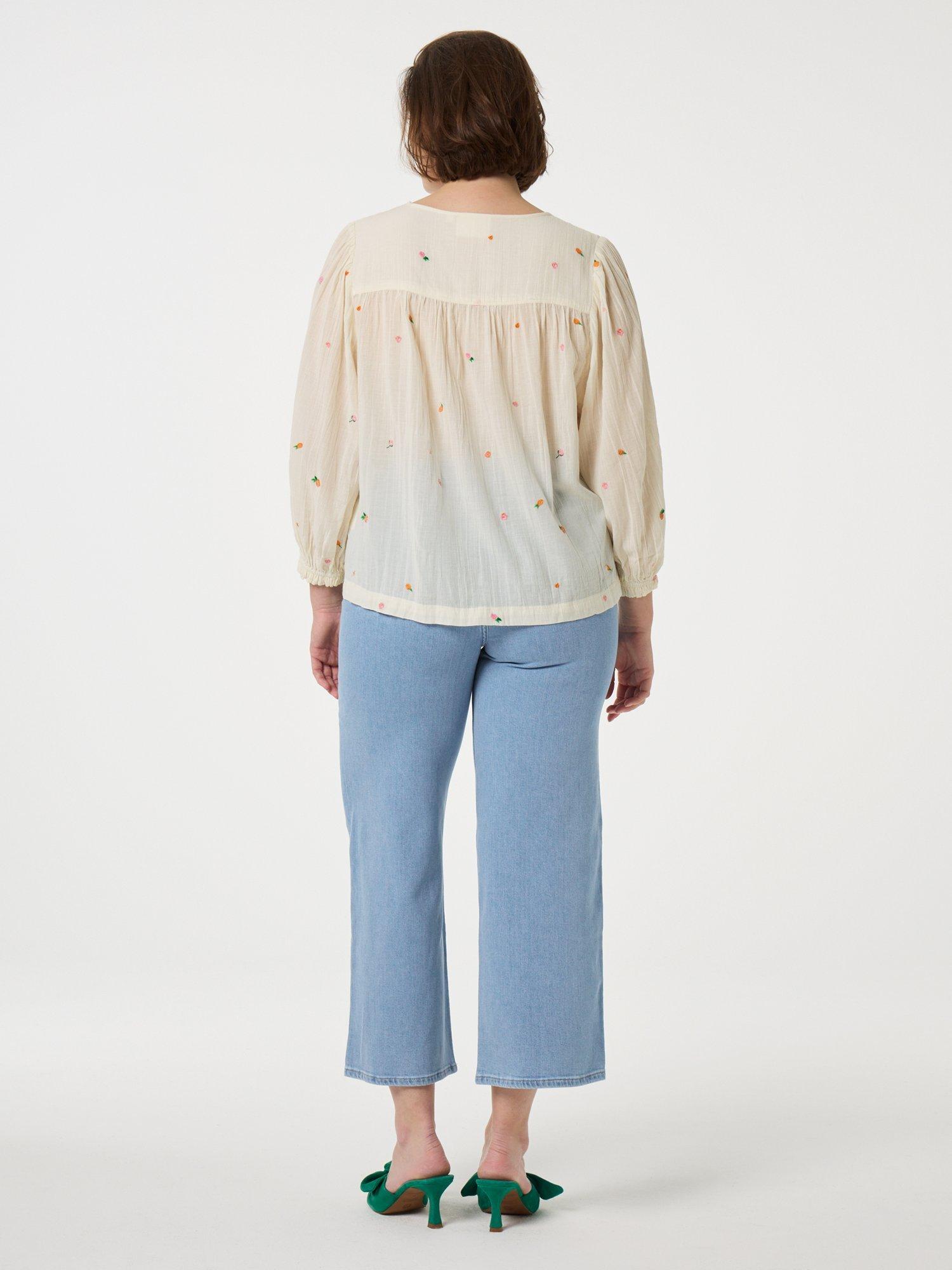 Product image 3 of 3, which shows Fabienne Chapot Bindi Embroidered Top, Cosy White, 42