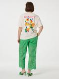 Fabienne Chapot Steve Sketchbook Pure Organic Cotton T-Shirt, Cosy White/Orange