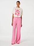 Fabienne Chapot Nura Pleat Linen Rich Trousers, Pink Glow