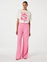 Fabienne Chapot Nura Pleat Linen Rich Trousers, Pink Glow