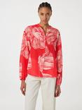 Fabienne Chapot Lente Shell Print Cotton Blend Blouse, Coral/White
