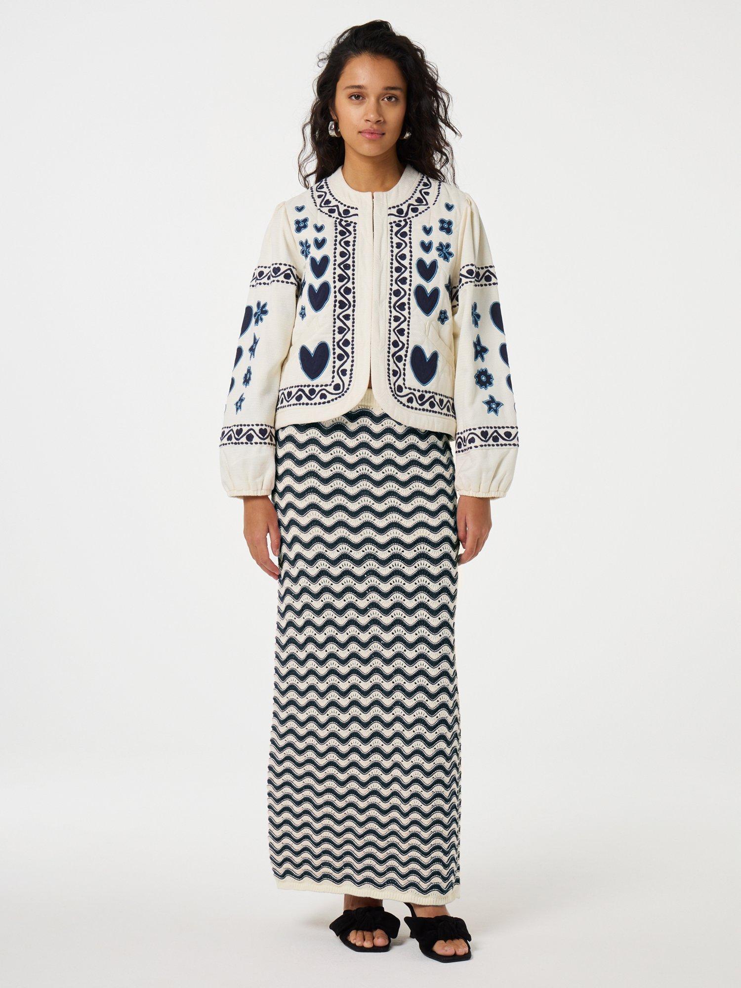 Product image 1 of 3, which shows Fabienne Chapot Simon Padded Tie Dye Jacket, Warm White, S
