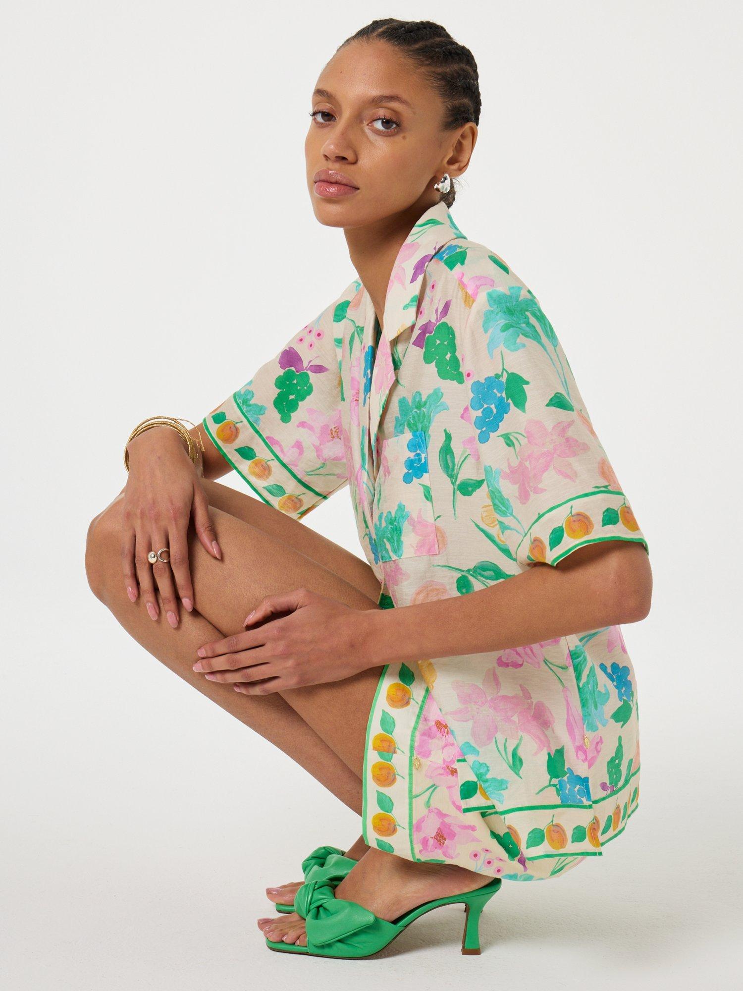 Product image 2 of 4, which shows Fabienne Chapot Brock Short Sleeve Floral Print Blouse, Multi, 34