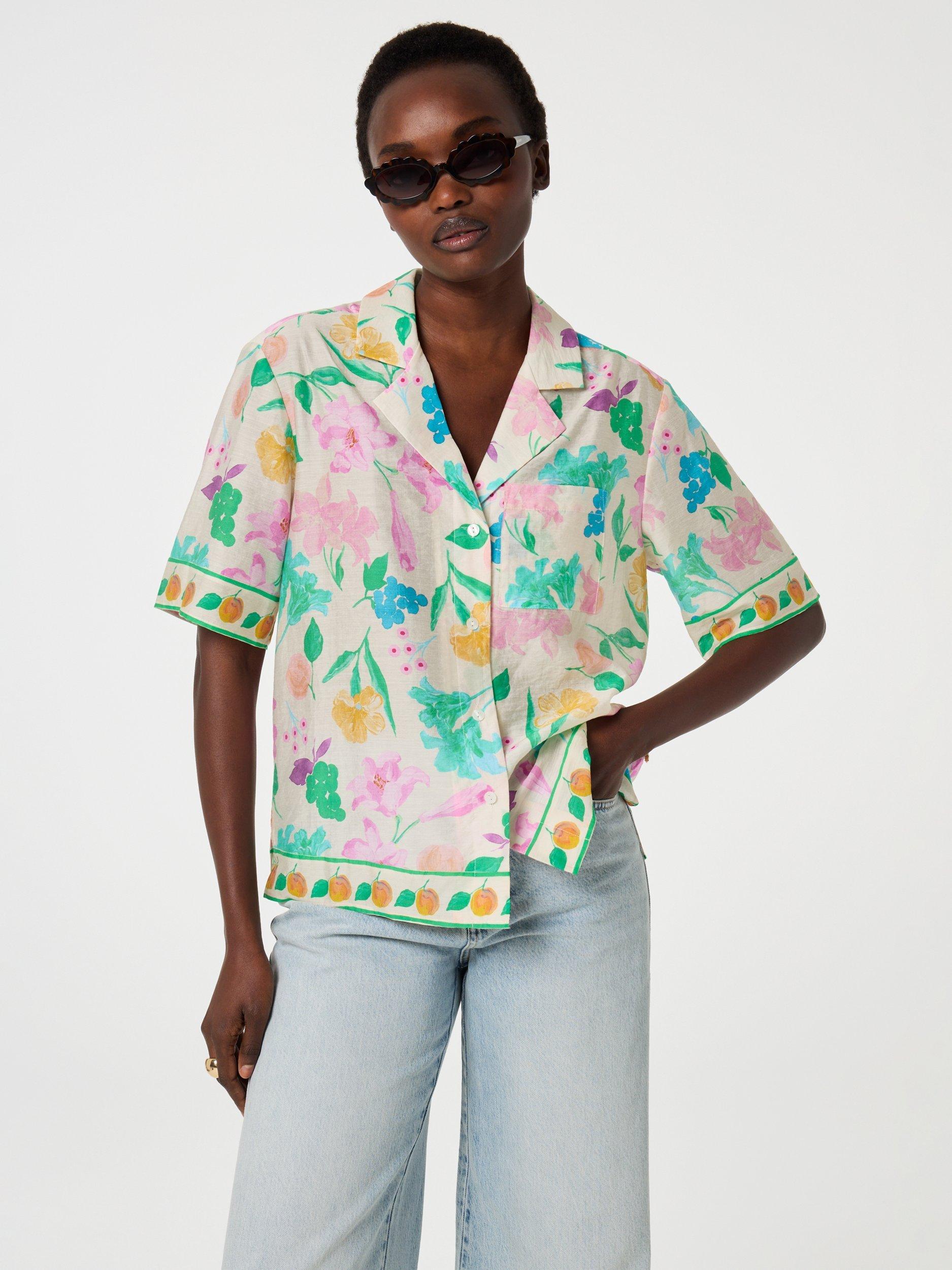 Product image 3 of 4, which shows Fabienne Chapot Brock Short Sleeve Floral Print Blouse, Multi, 34