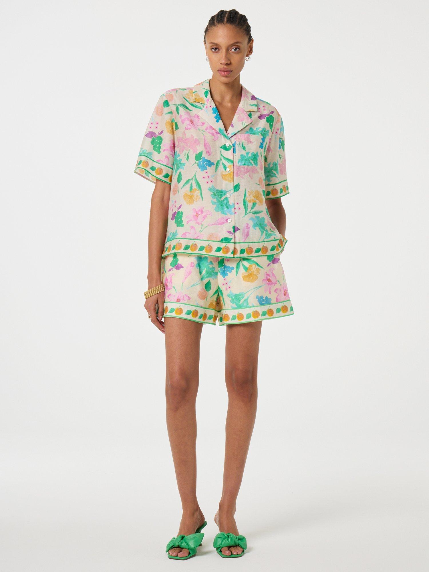 Product image 4 of 4, which shows Fabienne Chapot Brock Short Sleeve Floral Print Blouse, Multi, 34