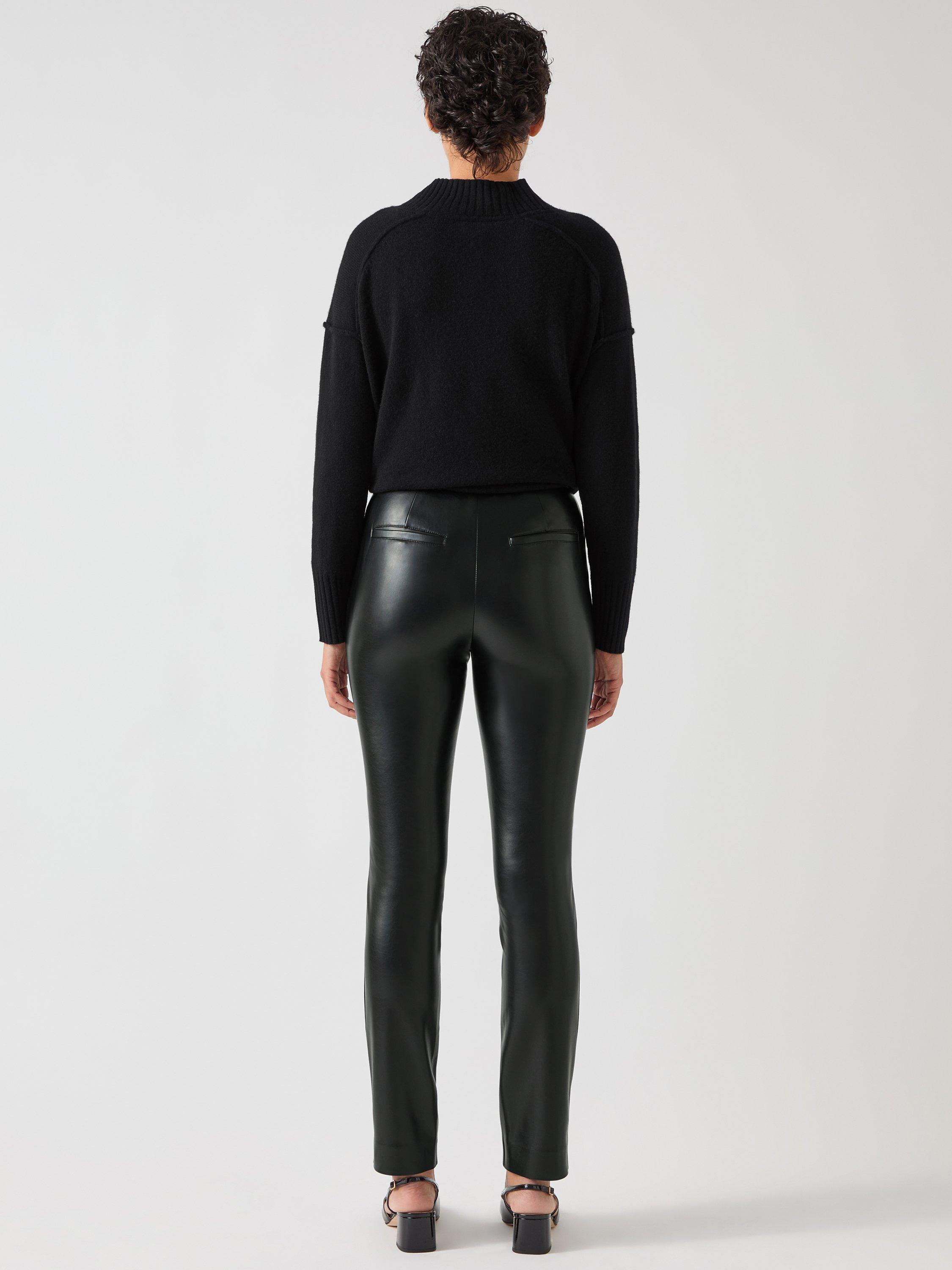 Product image 2 of 3, which shows L.K.Bennett Ellen Faux Leather Trousers, Black, 10