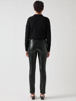 L.K.Bennett Ellen Faux Leather Trousers, Black - view 2, Black