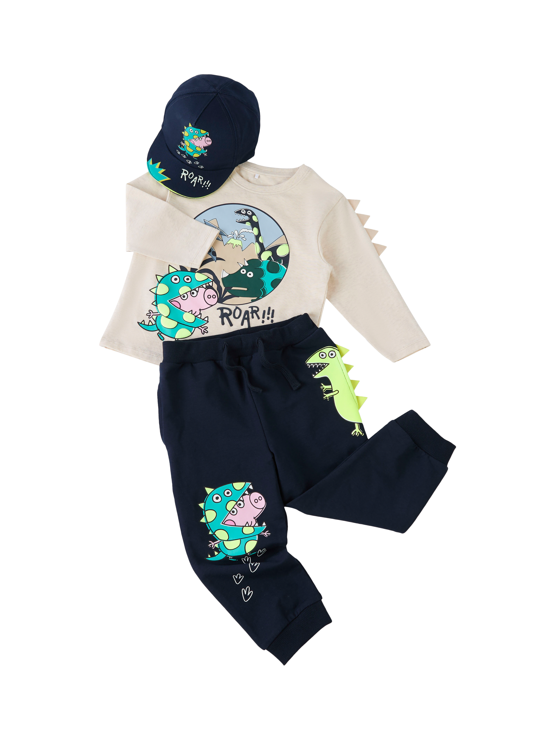 Product image 5 of 5, which shows NAME IT Kids' George Pig Cotton Baseball Cap, Navy, 4-5 years