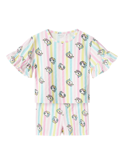 NAME IT Kids' My Little Pony Unicorn Top & Shorts Set, Pink/Multi - view 2, Pink/Multi