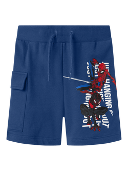 NAME IT Kids' Spider Man Shorts, Blue, Blue