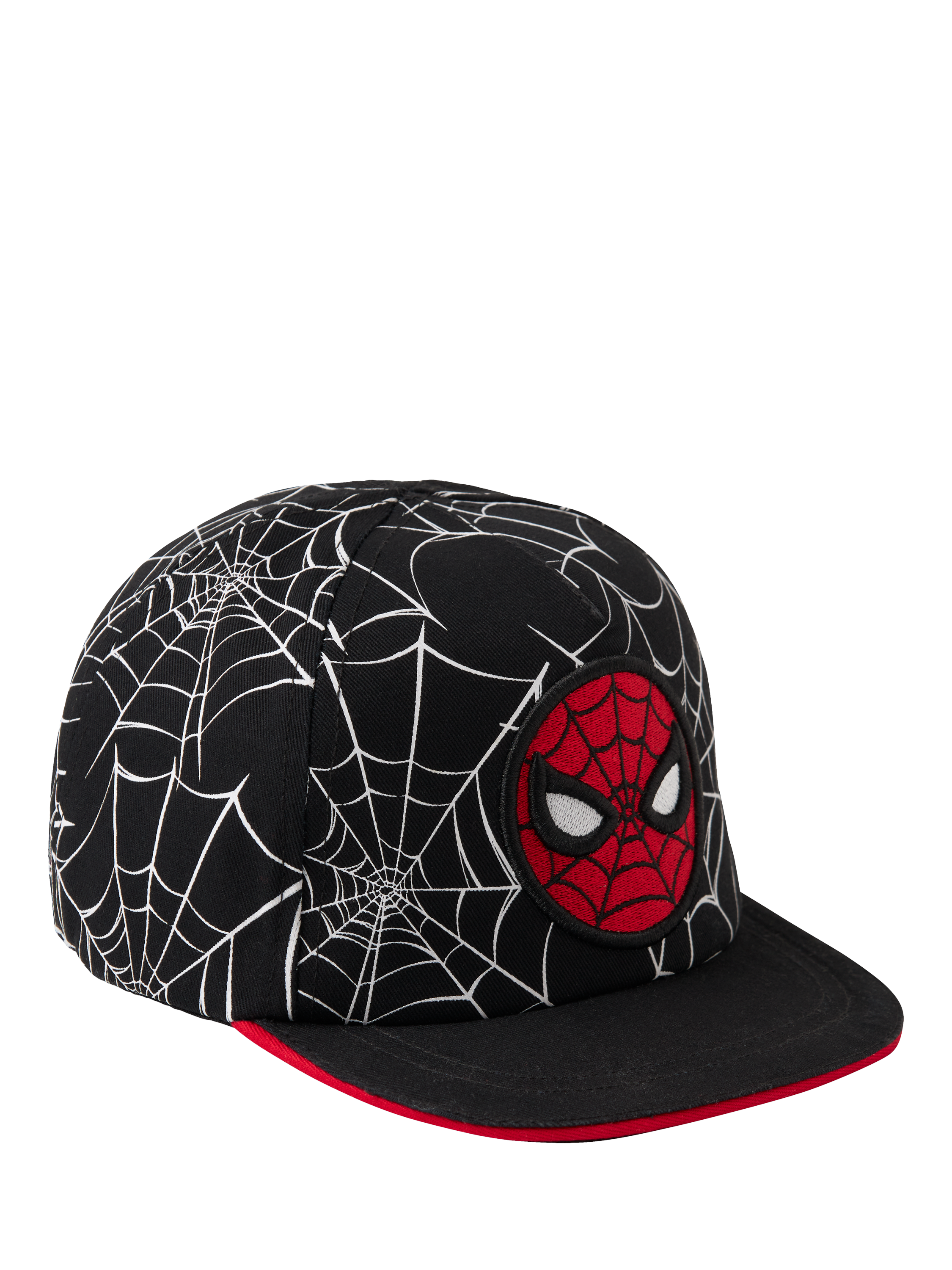 Product image 1 of 4, which shows NAME IT Kids' Spider-Man Cotton Baseball Cap, Black, 5-6 years