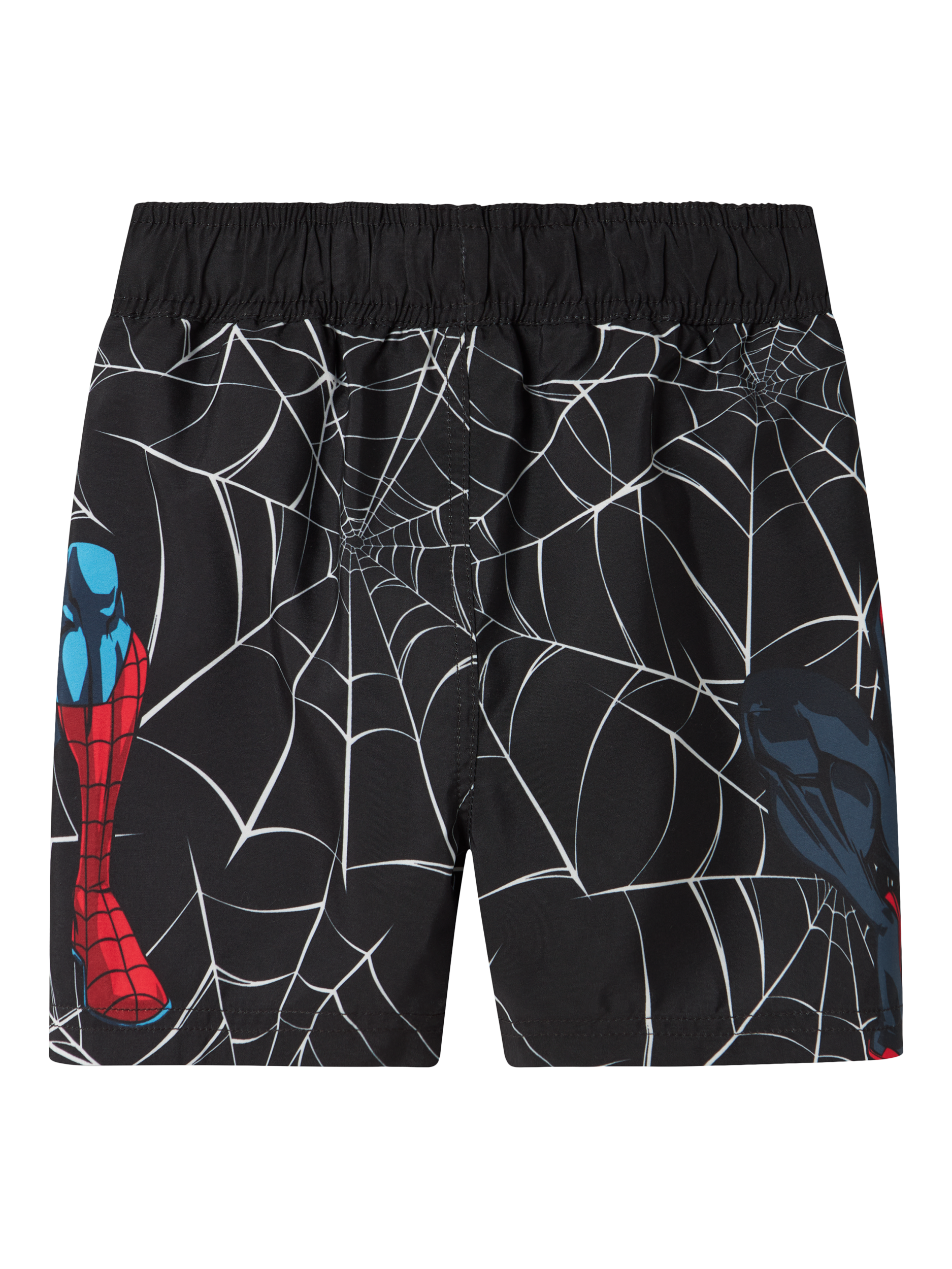 Product image 2 of 3, which shows NAME IT Kids' Spider-Man Swim Shorts, Black/Multi, 18-24 months