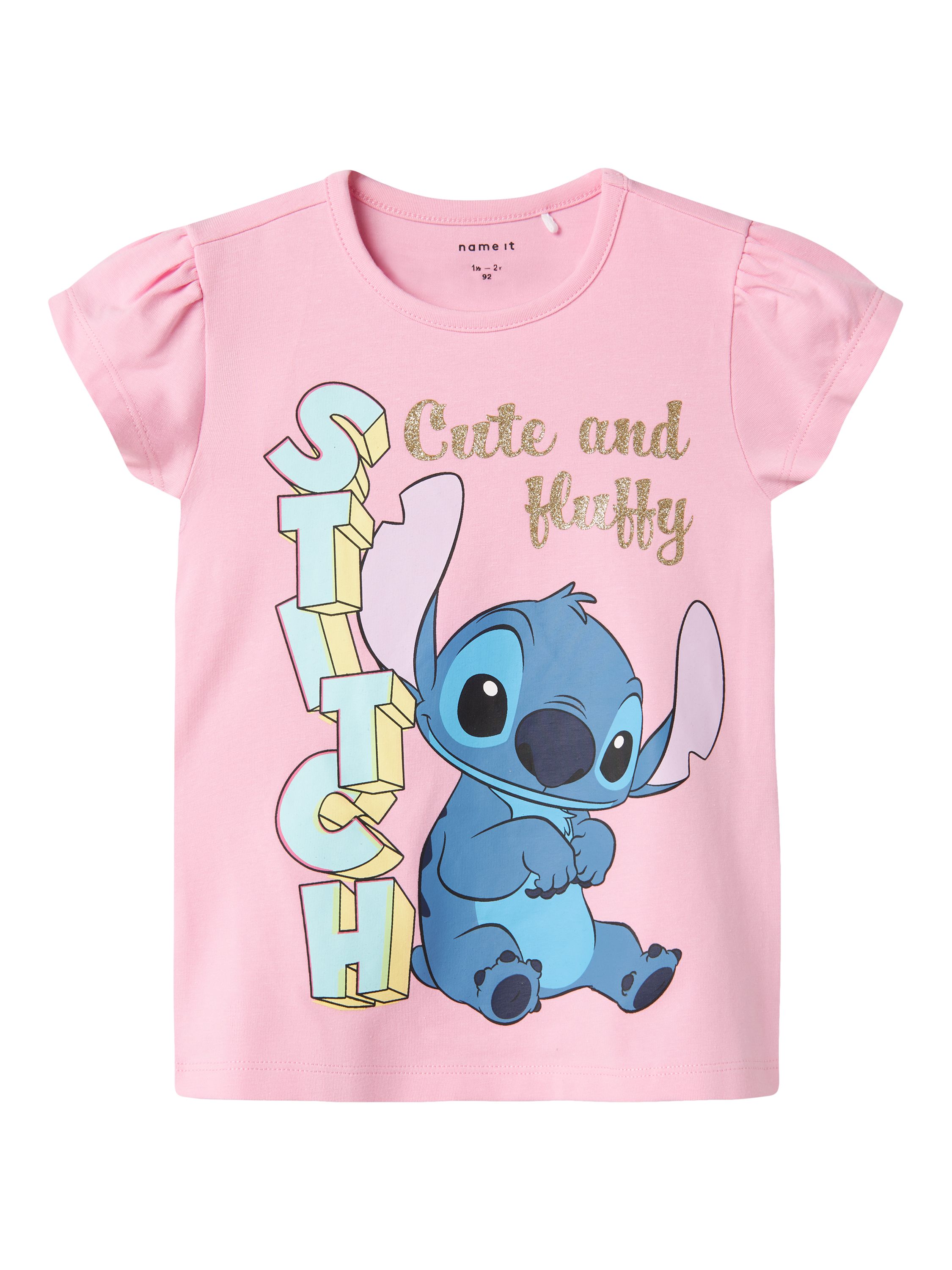 Product image 1 of 4, which shows NAME IT Kids' Stitch T-Shirt, Pink Frosting, 18-24 months