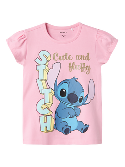 NAME IT Kids' Stitch T-Shirt, Pink Frosting, Pink Frosting