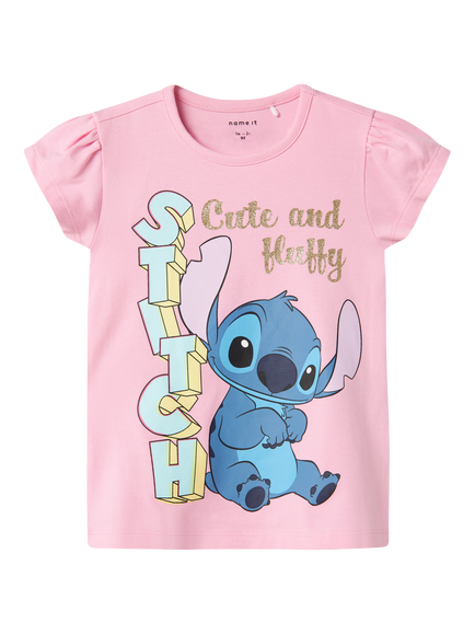 NAME IT Kids' Stitch T-Shirt, Pink Frosting - view 2, Pink Frosting
