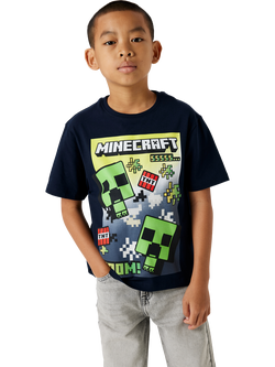 NAME IT Kids' Minecraft T-Shirt, Black