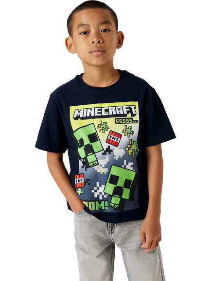 NAME IT Kids' Minecraft T-Shirt, Black