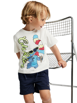 NAME IT Kids' Stitch Graphic T-Shirt, White, White